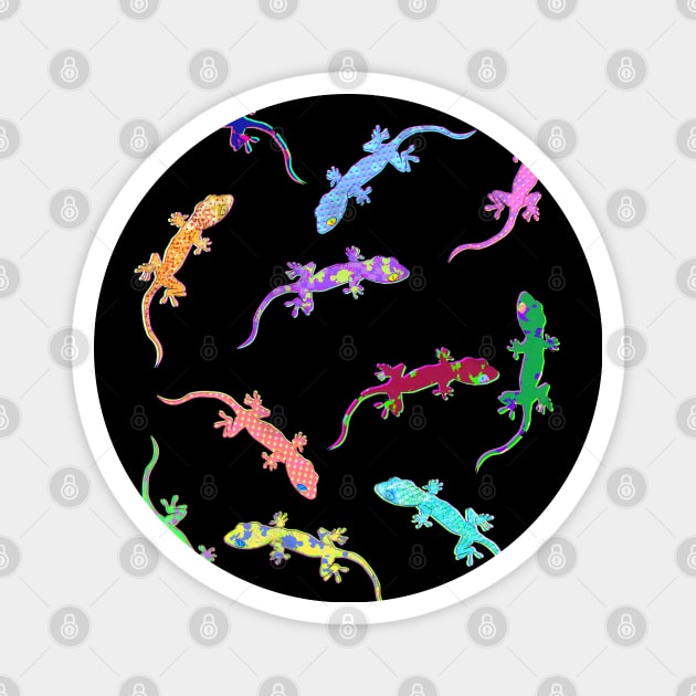 Glitchy Geckos doodle Pattern Magnet by FandomizedRose